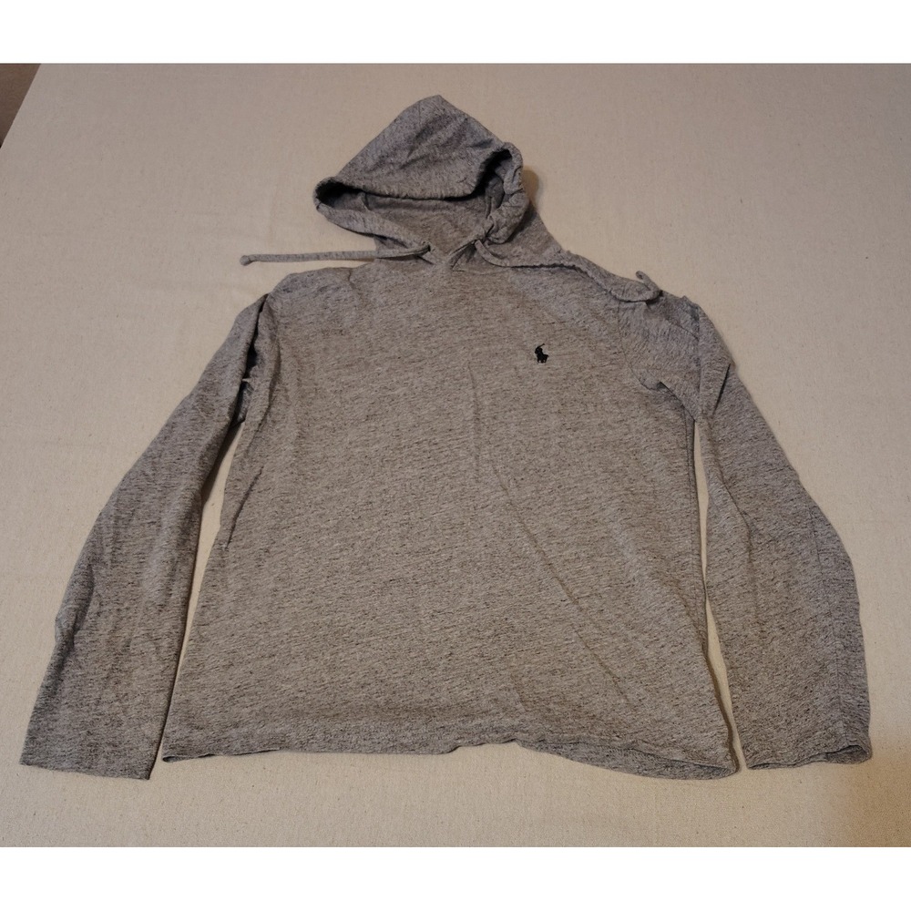 Ralph Lauren Mens Grey Heathered Hoodie Light Weight Polo Pony Logo Size‎ S O